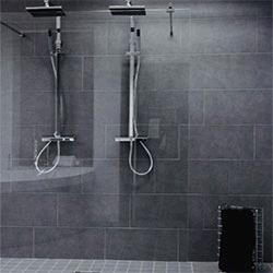 22 Wc/dusch/tvätt - Väggar - Original Kakel Vit matt Vit matt, 25x45 cm Liggade rak sättning Interni Kakelfog Kulör: Silvergrå PCI NR 16 PCI Wc/dusch/tvätt - Väggar - Kostnadsfria val Kakel Vit blank