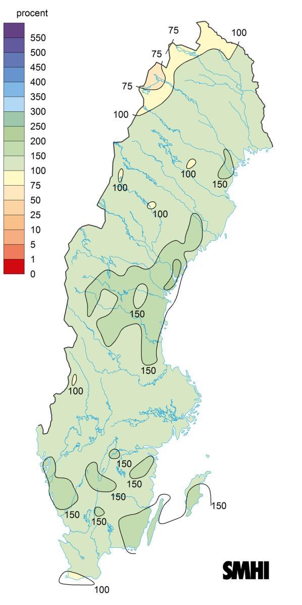 Enligt SMHI var vintern 2017/2018 vädermässigt allmänt blötare och något mildare än normalt (referensperiod 1961 1990) se Figur 1.