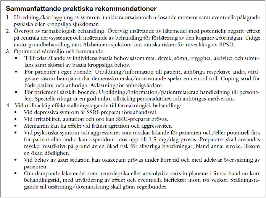 Läkemedelsverkets rekommendationer