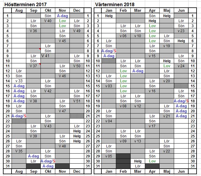 SAMMANTRÄDESPROTOKOLL Sida 1(2) Sammanträdesdatum 2016-11-14 Utbildningsnämndens arbetsutskott 55 Dnr 2016-000135 Läsårstider 2017/18 Utbildningsnämndens