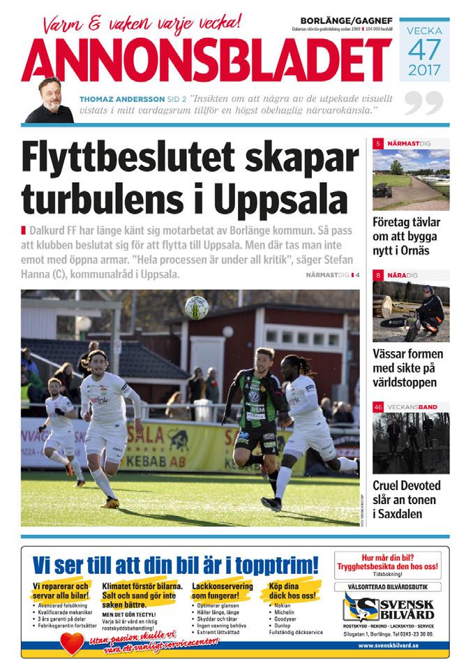 FAMILJEÄGT FÖRETAG & GRATISTIDNINGAR Annonsbladet Dalarna är ett familjeägt företag som funnits sedan 1989. Annonsbladet är dalarnas största gratistidning både till upplaga och läsare.