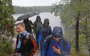 En av sjuorna i Hökarängsskolan vandrade nyligen Sörmlandsledens första etapp, som börjar i Björkhagen i södra Stockholm.