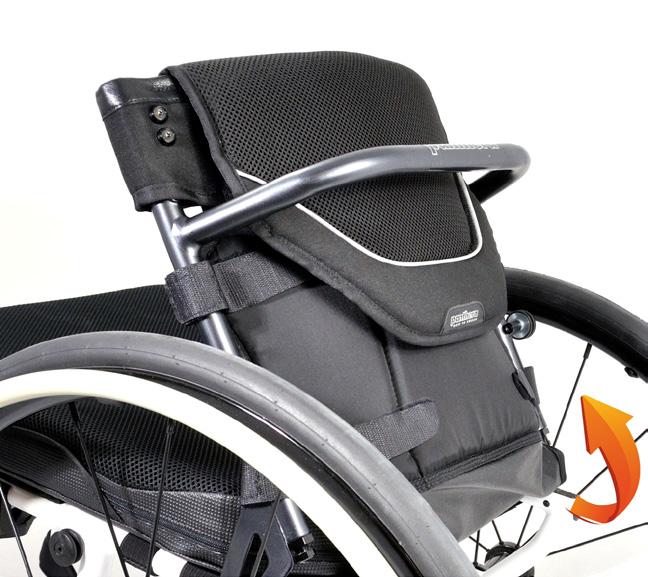 16 TRANSPORT Demontering/ Montering av rullstol (Fig. 20 och 21) Vid transport av rullstolen i till exempel bil kan du fälla fram ryggstödet och ta av drivhjulen. Nedfällning av ryggstöd, (Fig.