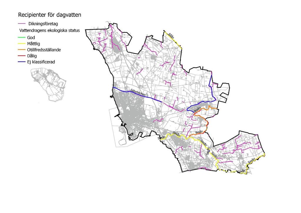 Vattendrag och grundvattentäkter De större vattendragen i Landskrona är Råån, Saxån/Braån och Säbybäcken. Det finns också en mängd mindre vattendrag inom kommunen.