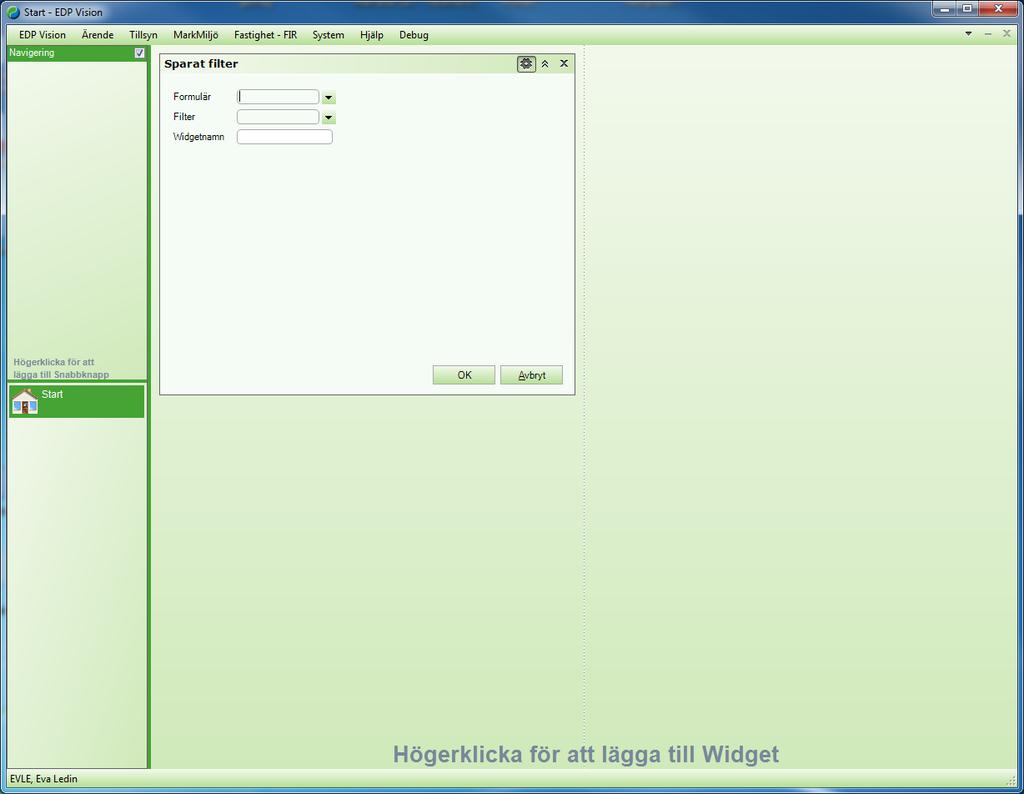 2. Högerklicka på startsidan för att lägga till en widget, välj widgeten Sparat filter. 3.