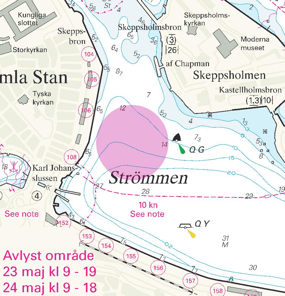5 Nr 207 * 4865 (T) Sjökort/Chart: 6141, 6142 Sverige. Norra Östersjön. Stockholms hamn. Loudden. Minskat leddjupgående. Upprepning.