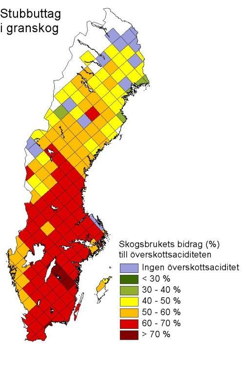 Tillståndet i skogsmiljön i Kronobergs län Resultat från Krondroppsnätet tom september 2011 IVL rapport B 2040 a Stamvedsuttag i granskog b Stamveds- och grotuttag i granskog c Stamveds-, GROT- och