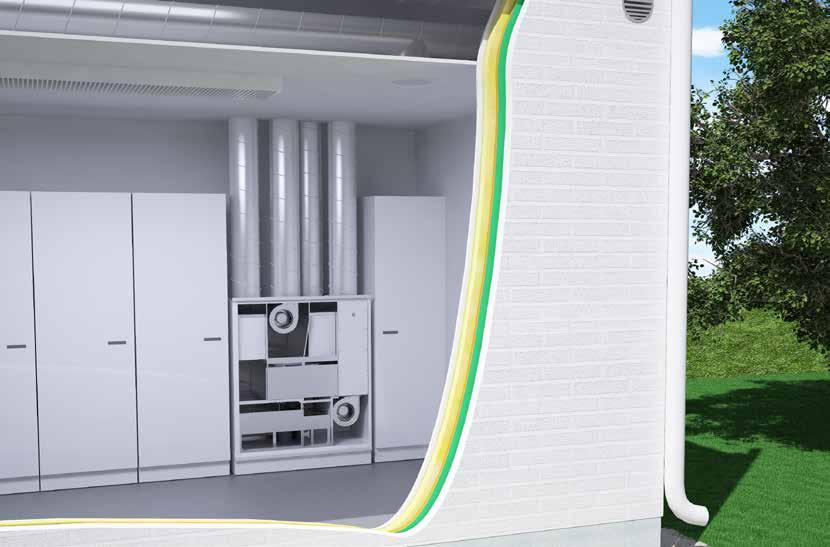 Garanti Frisk, varm och sval Enervents ventilationsaggregat med integrerade frånluftsvärmepumpar erbjuder till- och frånluftsventilation, uppvärmning och kylning med ventilation, avfuktning,