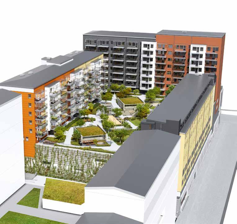 Visionen om kvarteret Detta östra kvarter innehåller totalt 145 lägenheter varav 69 tillhör Brf randalia. Ett innerstadskvarter i dess rätta bemärkelse, både i uttryck och innehåll.
