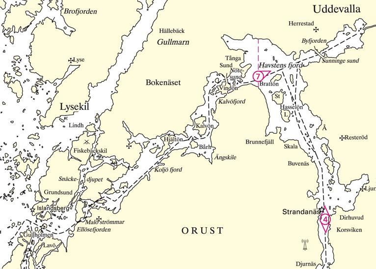 Bilaga 8 Karta över VTS-område Marstrand På sidorna 40 41 finns en karta över VTS-område Marstrand.