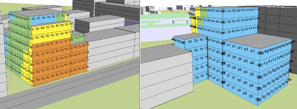 Eskilstuna kommun 9 (16) Ekvivalent ljudnivå vid fasad vid beräkning av simulerade trafikflöden efter arenan och badhusets utbyggnad.