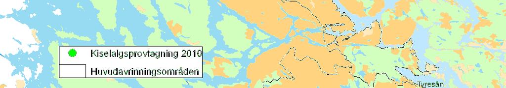 Tabell 2. Lokaler för kiselalgsprovtagning i Stockholms län 2010. Koordinater angivna enligt RT90 2,5 gon V.