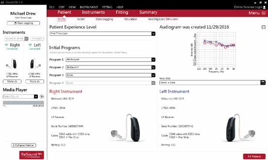 Genomföra en fullständig finjustering via ReSound Assist Aktivera Fjärrjustering. Välj ReSound Assist i det andra naivigeringsfältet (Patient-ReSound Assist).