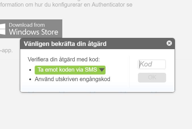 Du kan antingen välja att skanna in koden, eller manuellt skriva in den i din app.