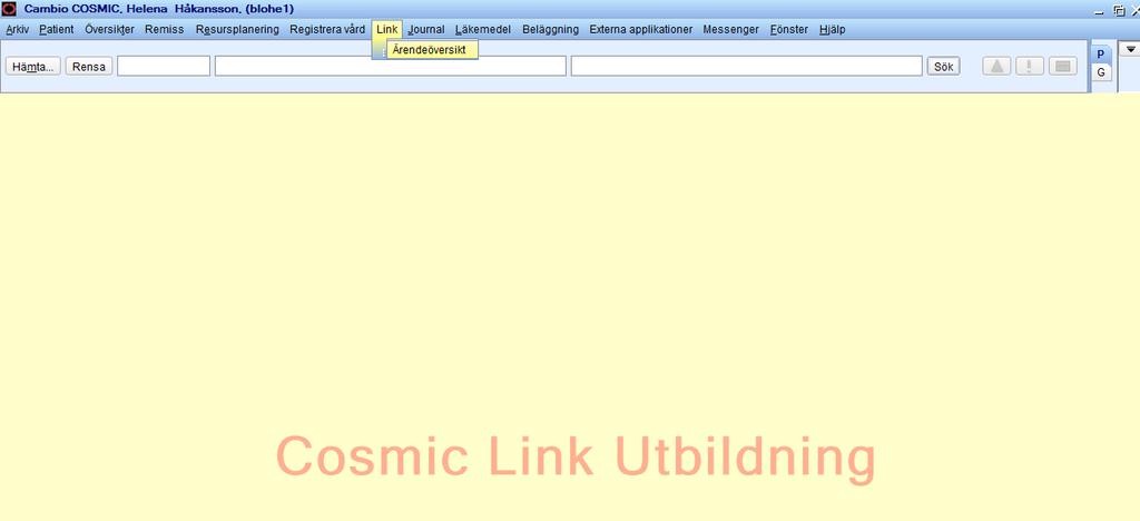 Link -Samordnad vårdplanering i Cosmic 1 (10) Link och Ärendeöversikten Link Ärendeöversikten finns i menyraden i Cosmic. Här visas alla aktuella vårdplaneringsärenden på enheten.