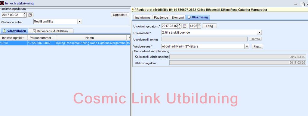 10 (10) Bild 14 Utskrivningsvyn Utskrivningsvyn visar nu information från Link.