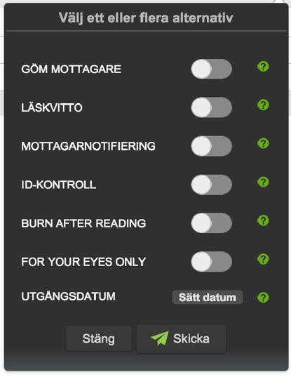 Bifoga Fax-dokument Skicka e-fax Innan faxen är skickad kommer du att få upp en dialogruta (se bredvid). Den ska du bortse ifrån eftersom den tillhör Securemailbox.