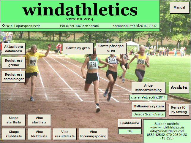 Windathletics är det kompletta systemet för administration av friidrottstävlingar på arena.