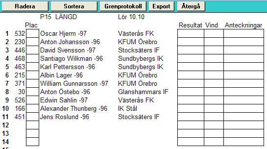 När protokollet så småningom kommer tillbaka hämtas grenen fram med hjälp av huvudmenyns knapp "Hämta påbörjad gren".