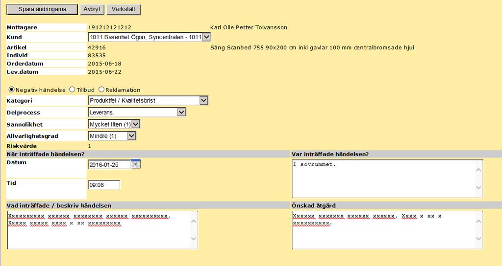 Så här registrerar du Avvikelse/Reklamation i WebSesam: Det finns flera olika sätt att registrera en avvikelse/reklamation på i WebSesam.