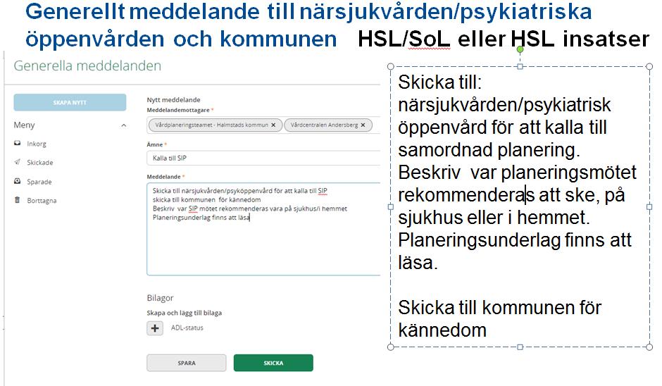 Planeringsalternativ 1. Patienter med nytillkomna behov av insatser efter utskrivning. (SoL+ HSL eller HSL+HSL) = Samordnad planering med SIP 2.