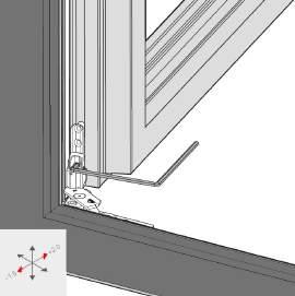 Justering av inåtgående fönster med dolda beslag Justera via gångjärnen enligt illustration nedan. +1.5 +1.5 +2.0-2.0 +2.0-1.