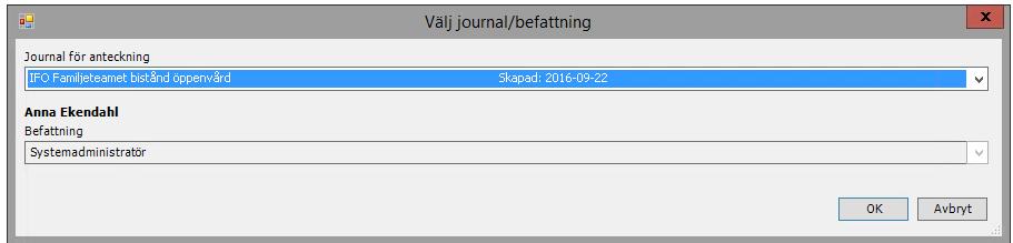 Klicka till sist på Documenta Ett nytt fönster öppnar sig. Klicka då på ikonen Ny journalanteckning/journal. Välj sedan Ny journal.