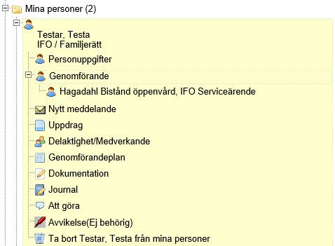 Personuppgifter- Service Förfarande för att administrera brukare/klienter på service ser lite annorlunda ut med anledning av att dessa klienter inte finns i Treserva