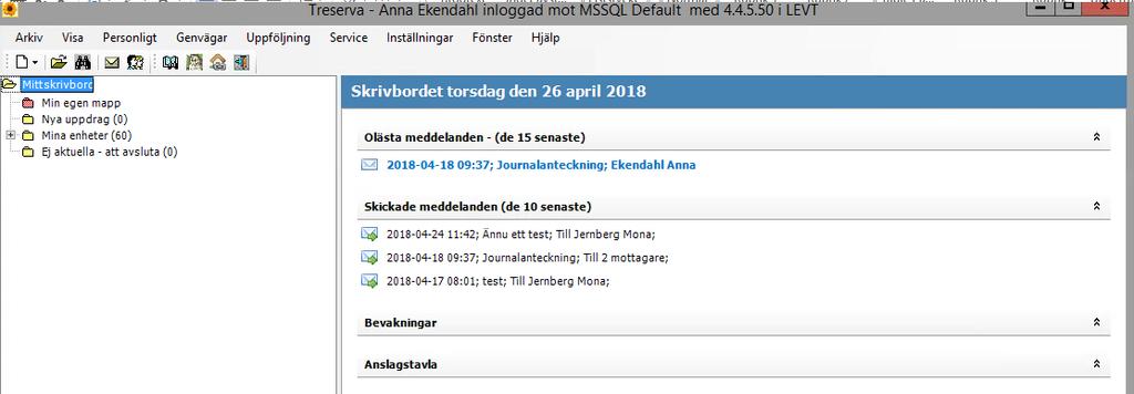 Startbild Denna bild möts du av när du loggar in på Treserva Windows.