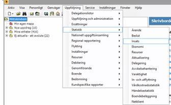 Statistik Vissa delar av det underlag som går att ta fram i Treserva är ren statistik. Den statistiken går att utvinna i Windowsdelen.