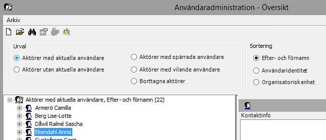 Med hänsyn till sekretessens är det viktigt att ta bort en användare helt, eller från enstaka verksamhet, när denne inte längre arbetar där.