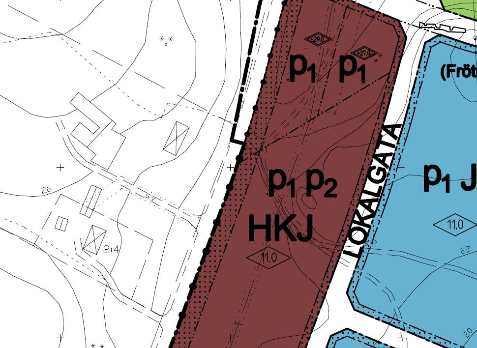 11 Hus 2 Figur 3-3 Läget för Hus 2. Hus två är beläget 32 meter från vägmitt och 3 meter över vägens nivå. Ytterligare information saknas om hus 2.