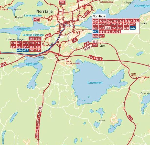15 Mellingolms aktivitetspark Figur 4-3 Busslinjer som trafikerar i anslutning till Mellingeholms aktivitetspark Busshållplatsen Nybygget trafikeras av fyra busslinjer vilka alla har en gles