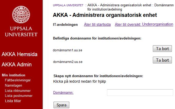Förberedelser och Insamling av uppgifter Kopiera domännamn, klistra in i Mall för omorganisationer efter organisationsnamnet som den är kopplad