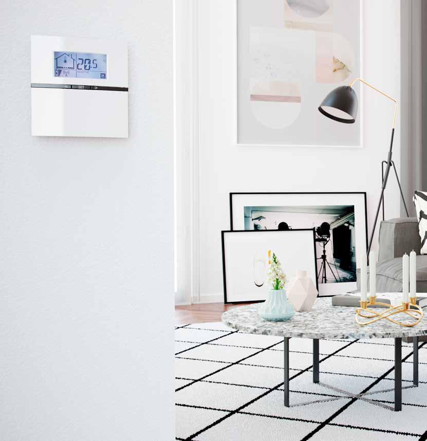 Steg 2 Smarta system för värmereglering När värmegolvet är installerat och golvmaterialet lagt är termostaterna det enda som syns.