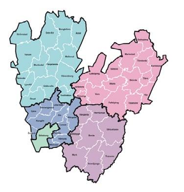 Nya distrikt inom Västra Götalandsregionen Under våren har samtliga våra distrikt genomgåt en förändring för att följa de nya valkretsindelningarna.