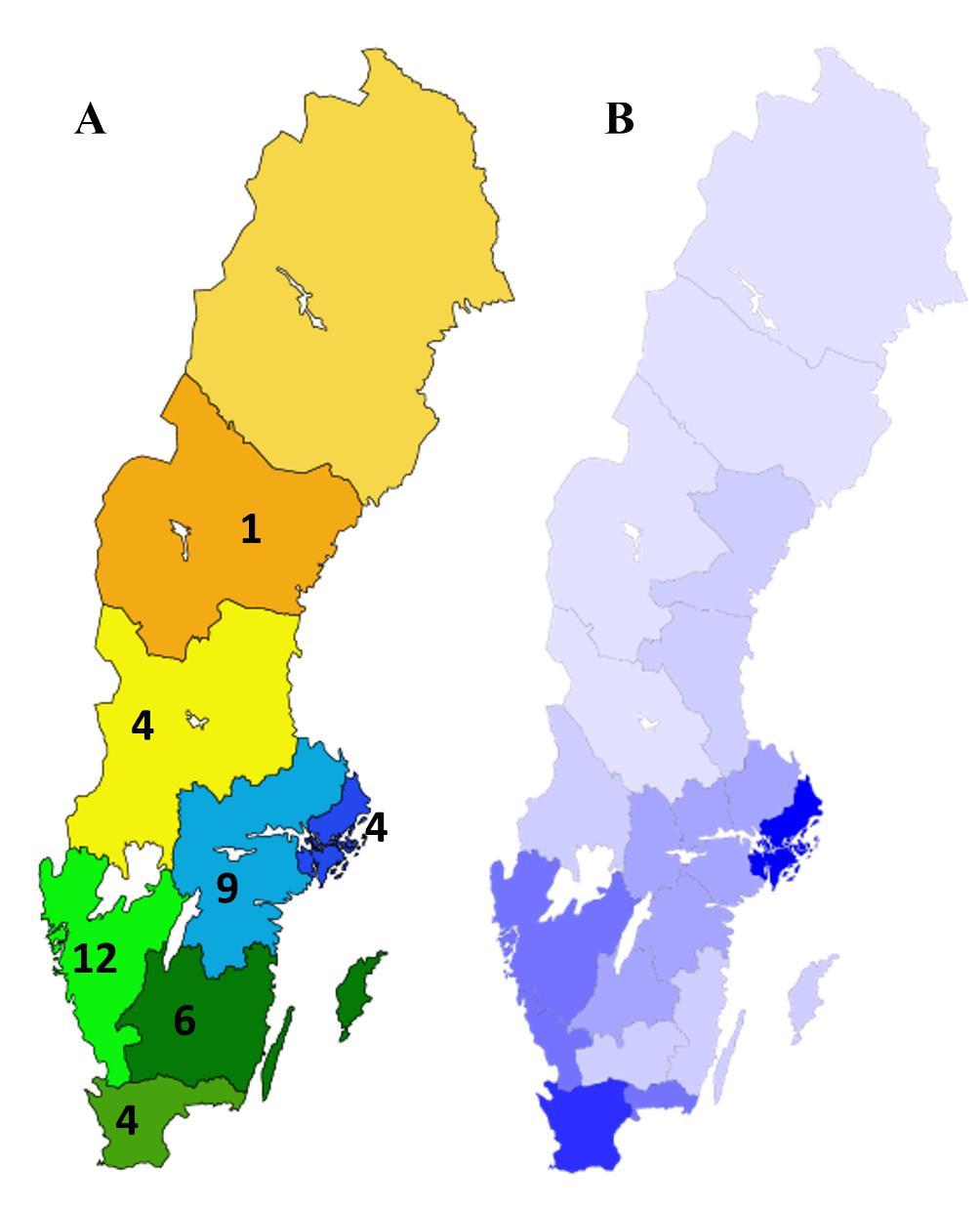 Fördelning av fall i landet