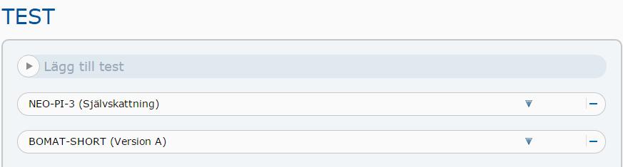 3.2. Välja flera test Du kan också testa en testperson eller