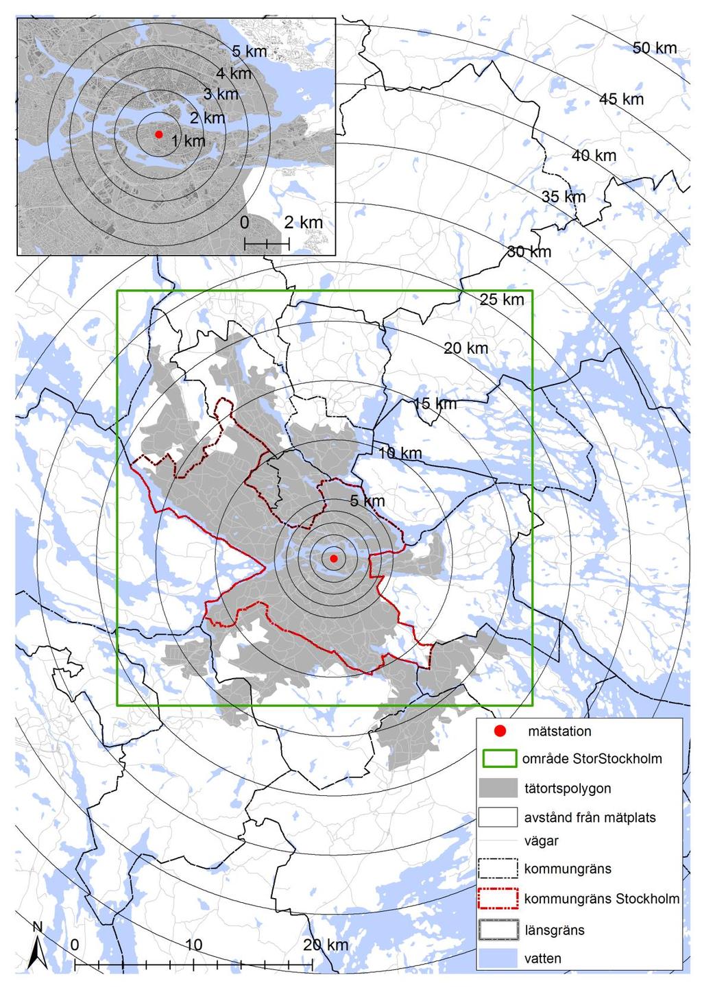 Illustration av de olika geografiska områdena där jämförelse har gjorts mellan befolkningsviktat medelvärde och
