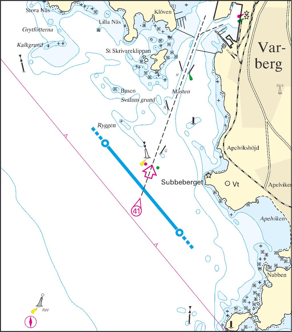 Lotsområde Malmö Ma10 - Varberg 1 ) Varberg 57 05,60 N 012 12,40 E 57 04,75 N 012