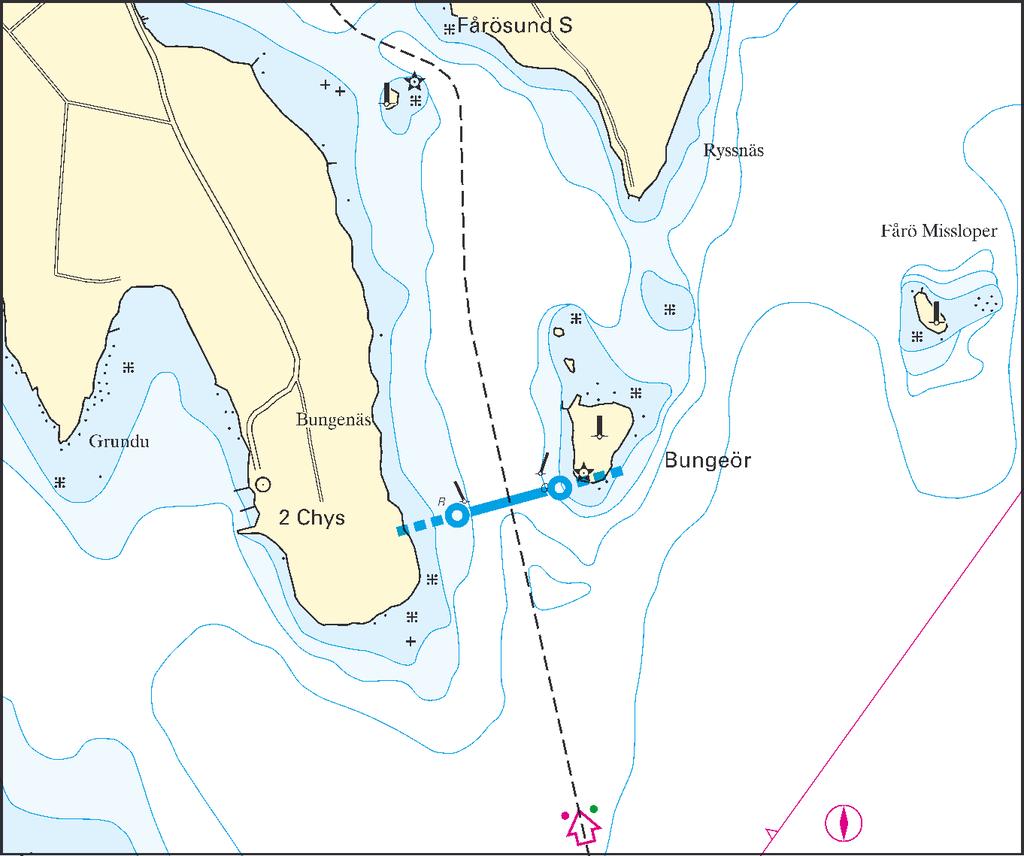 Ka3 - södra Fårsösund 1 ) Bungeör 57 49,30 N 019 06,15 E 57 49,40 N