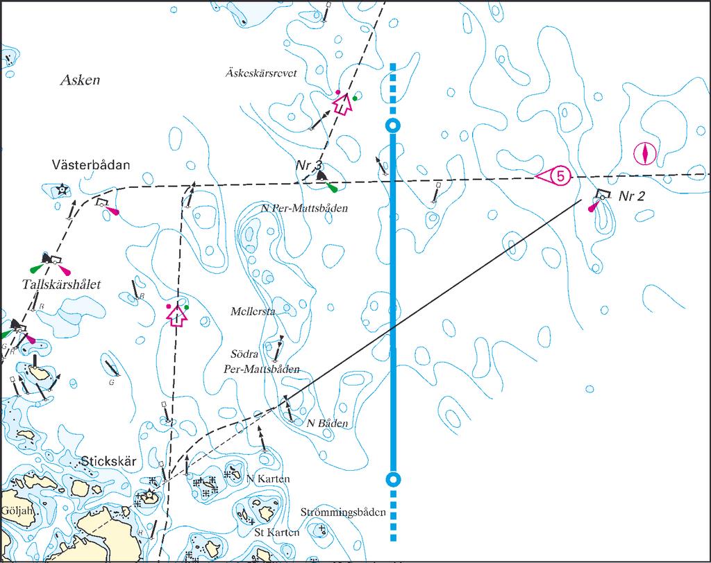 Ka6 - Västervik 1 ) Västerviks angöring 57 45,15 N 016 47,55 E 57 43,40 N 016 47,55 E