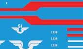Enbart nummer, ej loggor etc Nr 20110 Rc6 - SJ - svart design Dekalsats för att märka upp SJ Rc6 i ett av följande nummer; 1343, 1358, 1379