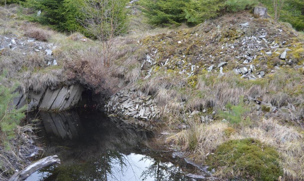 Glimmerkvartsit brott vid Äsperyds hyttan. Kanske hämtades råvaran här till Kaffatorp? Det glas som framställdes i Kaffatorp var troligen det samma som i Äsperyd.
