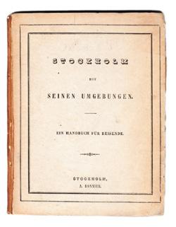 Tvär smal folio. Litogr. extra titel,+ 15 s.+ lång, utvikbar litogr plansch (14x133 mm). Blåfärgning på extra titelbladet, planschen trasig i ett veck.