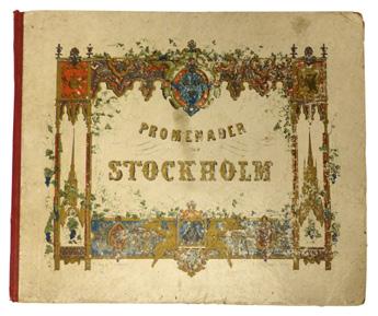 Bygdén s. 52. Stålsticken utförda av Joh. Poppel efter vyer av C. Calmeyer och Ferdinand Tollin, desamma som återfinns i Tollins Utsigter af Stockholm (1841), tryckta i Darmstadt av G. G. Lange.