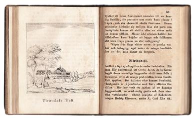karta. Genomgående lagerfläckig och med fuktränder, fläck s. 89-90, kartan uppfodrad på väv med ett lagat hål med bildförlust, planschen över Stockholm slott med förstärkning.