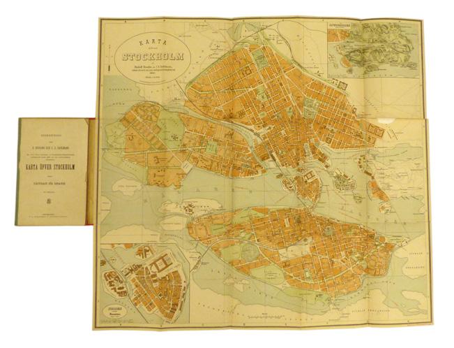 66 BRODIN, Rudolf & DAHLMAN, Carl Edvard. Karta öfver Stockholm af Rudolf Brodin och C. E. Dahlman, rättad och med nya stadsplanen kompletterad 1895.