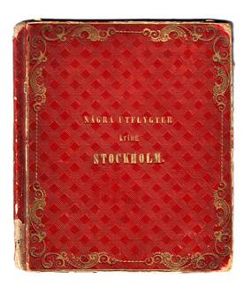 Fläck på främre pärmen insida och på försättsbladet. Tillskrift med bläck skänkt af Mamma til Jul 1842 och namnteckningen W. Ph. Levertin. 1600:- Akrell 24. Något titelblad utkom aldrig.