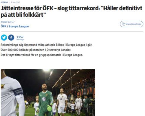Noterbart är att detta gäller artikeln som helhet vilket kan innebära att Östersund FK framstår neutralt eller
